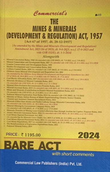 Mines and Minerals (Development and Regulation) Act, 1957 Commercial