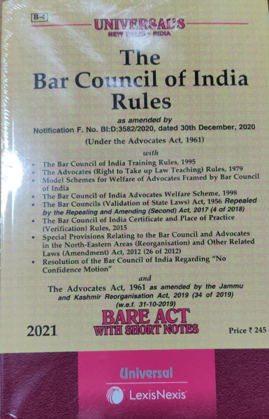 The Bar Council Of India Rules,Bare Act With Short Notes [Paperback] universal