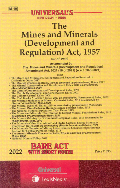 The Mines and Minerals (Development and Regulation) Act, 1957 [2022e] [Paperback] Lexis [Paperback] Lexis