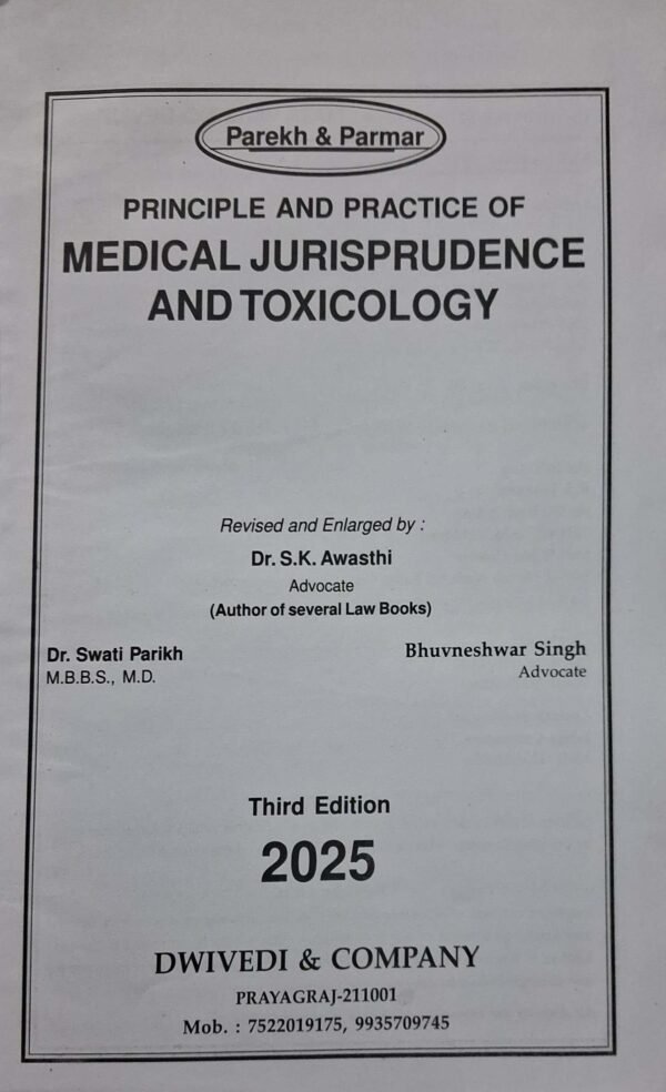 Medical Jurisprudence and Toxicology Edition 2025