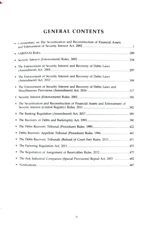 Commentary on The Securitisation and Reconstruction of Financial Assets and Enforcement of Security Interest Act 2002, First Edition 2024