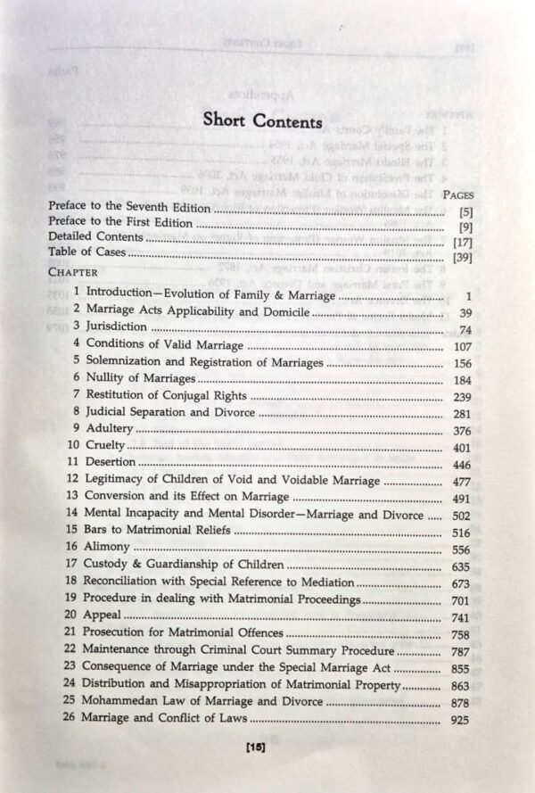 Marriage and Divorce by A.N. Saha, Seventh Edition, Legal Reference Book, Eastern Law House Publication