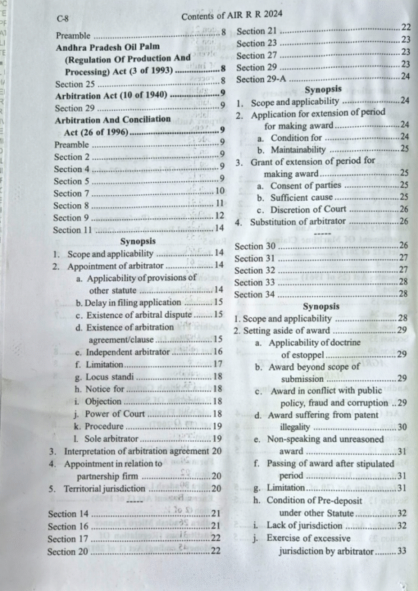 AIR Ready Reckoner Contents