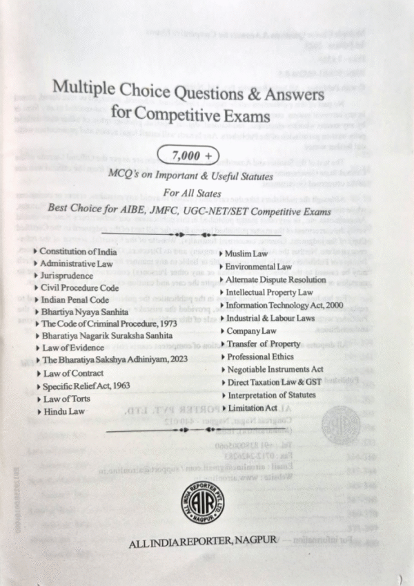Multiple Choice Questions & Answers for Competitive Exams Topics