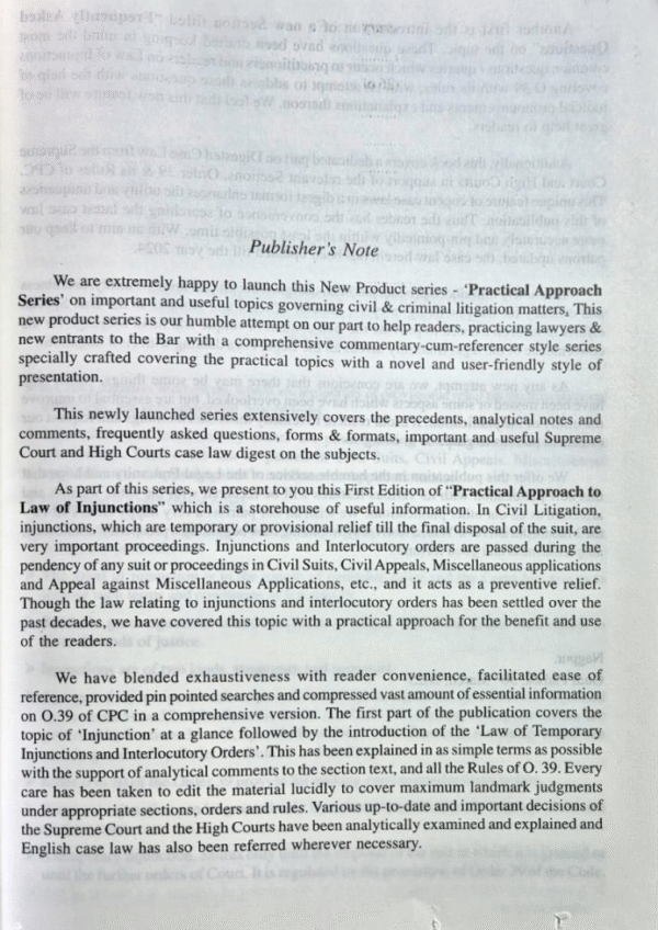 Practical Approach to Law of Injunctions